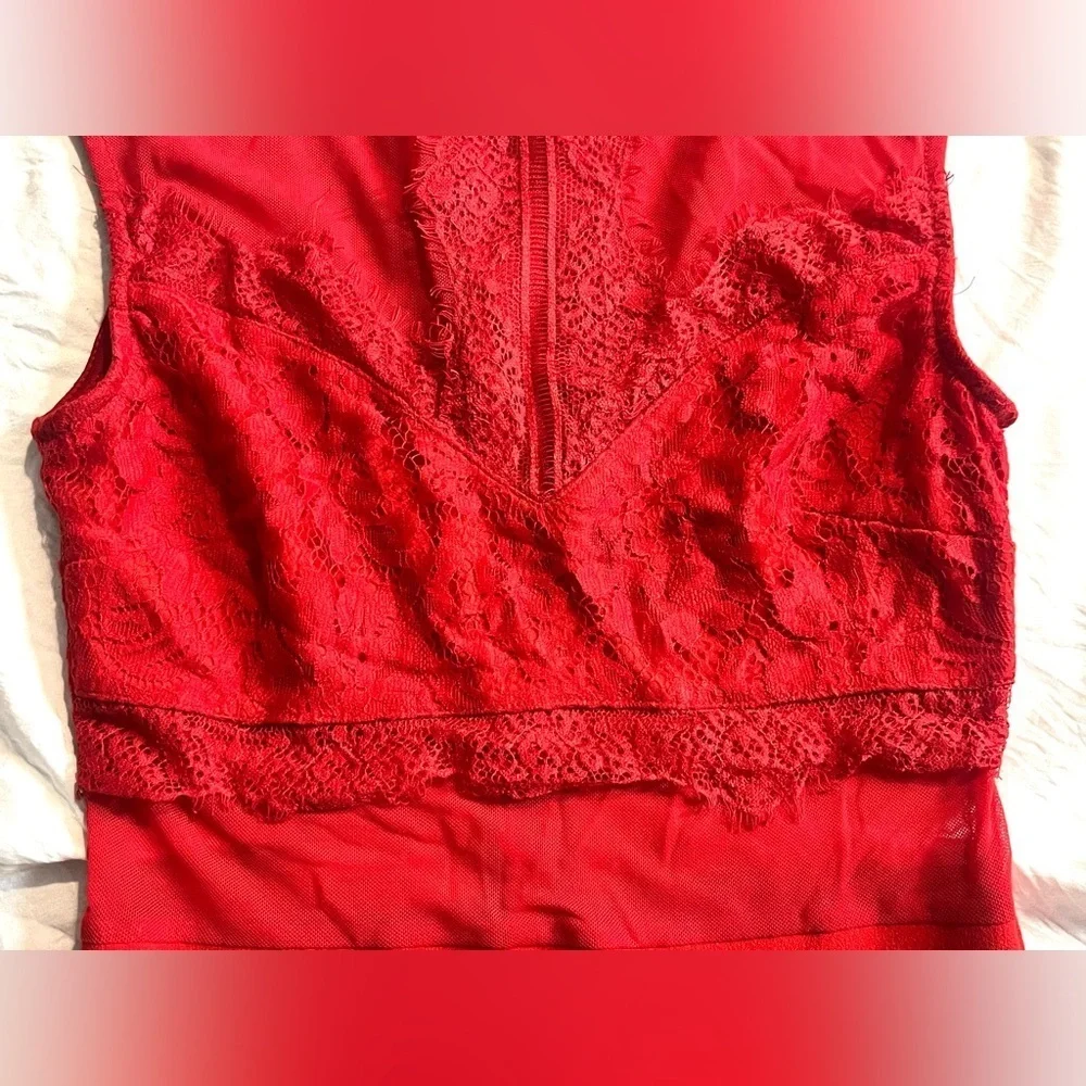 Windsor Elegant Red Lace Dress Size Small - Picture 4 of 13